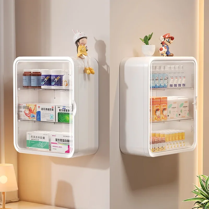 Wall hanging no punching family installation standing medical cabinet drug toy storage rack multi-layer storage box - AliExpress