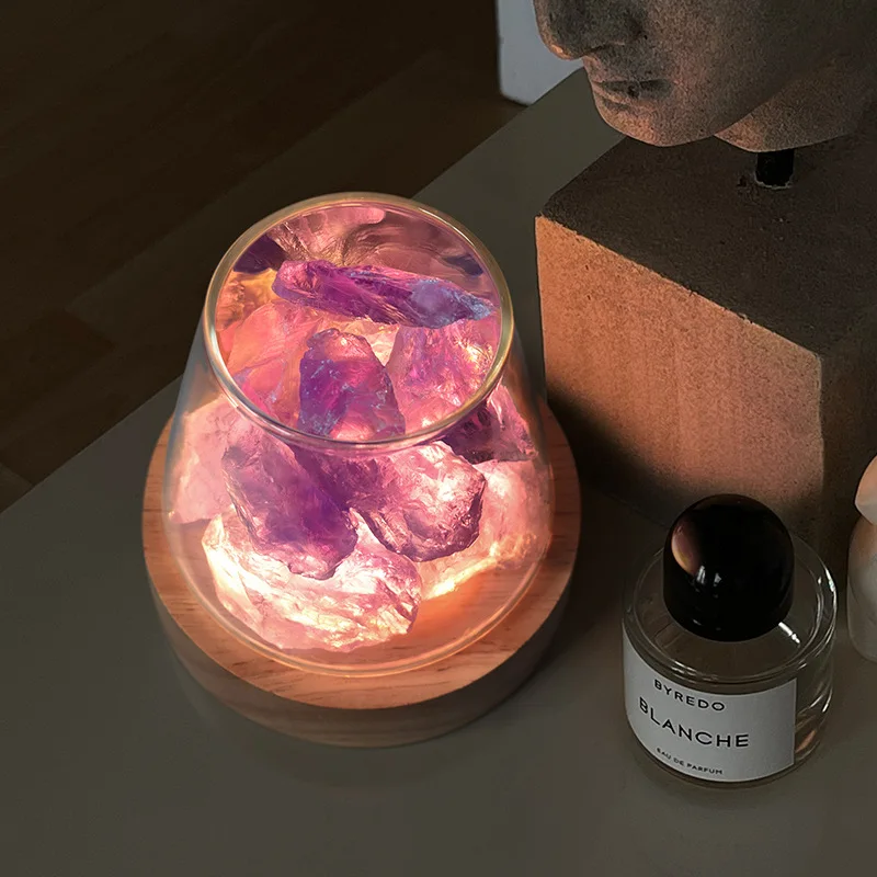 C2 Natural Himalayan Salt Table Lamp Night Light Natural Raw Stones Crystal Essential Oil Diffuser light Gift Decor Novelty lamp - AliExpress 39