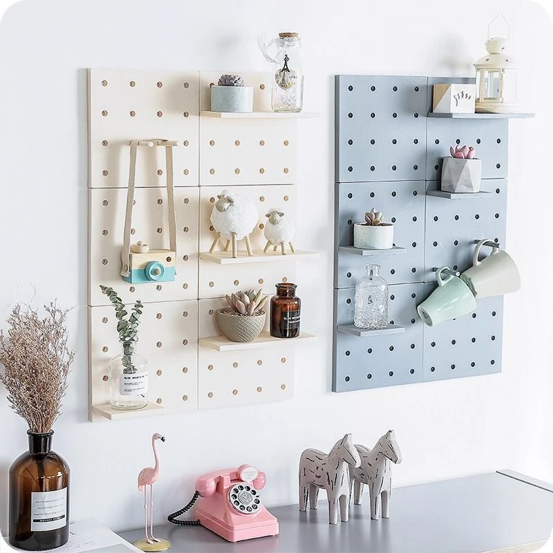 Home Decor Wall Shelves Decoration Hole Board Wall Storage Rack Storage Shelf Kitchen Bedroom Hanging Wall Shelves Wall Decor - AliExpress 15