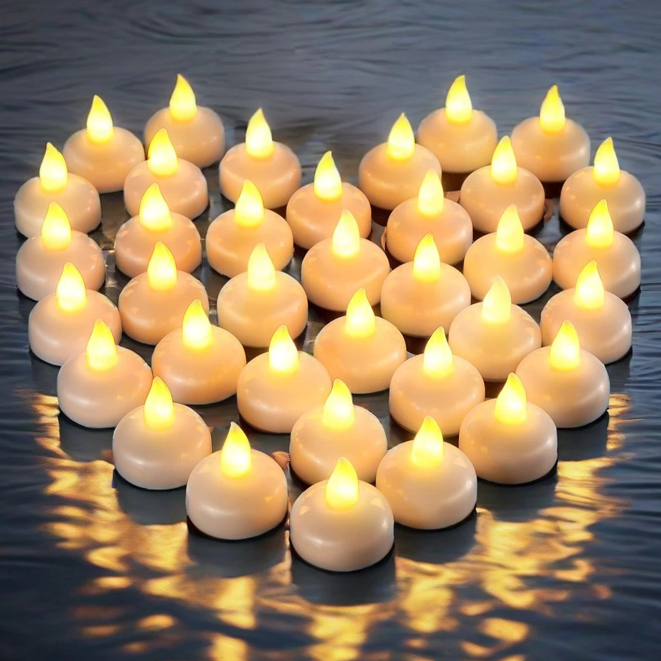 LED Floating Candles Flameless Flickering Waterproof Tea Lights Candles for Bathtub Swimming Pool Vase Valentine Christmas Decor - AliExpress 39
